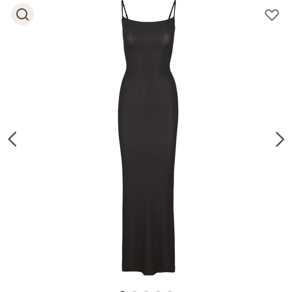 Skims Long Slip Dress Onyx
